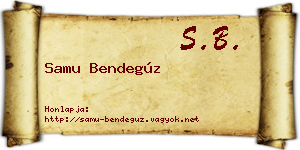 Samu Bendegúz névjegykártya